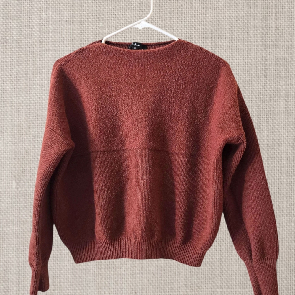 Lulu's Rust Red Crewneck Sweater - Picture 5 of 9